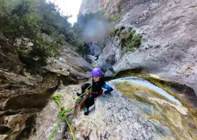 Rapel del vater en el Barranco Fornocal